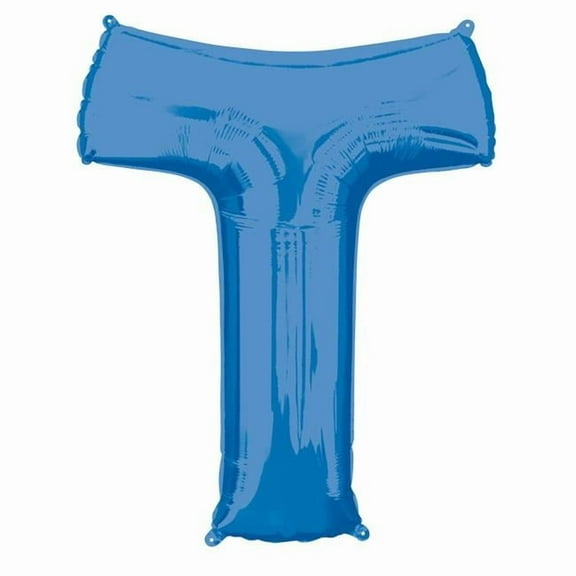 Anagram 86466 32 in. Letter T Shape Foil Balloon Blue