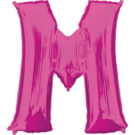 Anagram 86485 33 in. Letter M Shape Foil Balloon, Pink