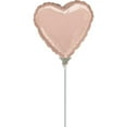 thumbnail image 1 of Anagram 87791 9 in. Rose Gold Solid Color Heart Foil Balloon, 1 of 2