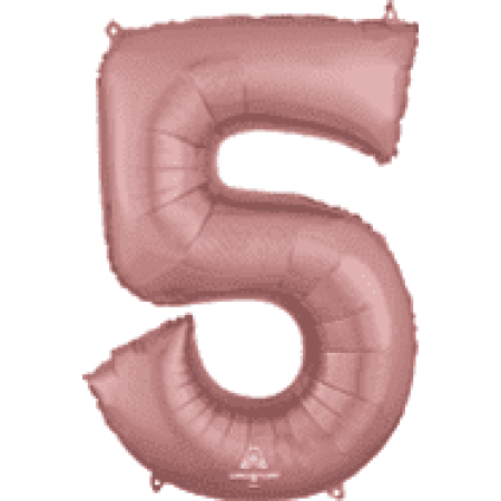 Number 5, Rose Gold 34 in