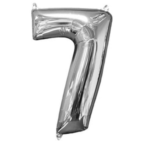 Anagram - 26 Number '7' Mylar Balloon - Silver