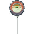 thumbnail image 1 of Anagram 9C WMT Mandalorian Air-Filled Stick Balloon Decoration, Grey & Black, 0.037 lb, 1 of 1