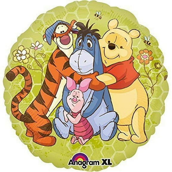 Anagram Balloon, Mylar Foil Multicolor Winnie the Pooh Friends Hug, 18''