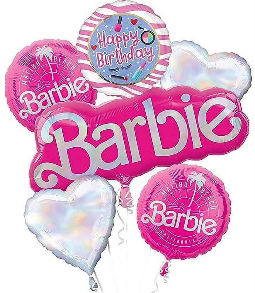 barbie balloon bouquet, party decoration, balloons