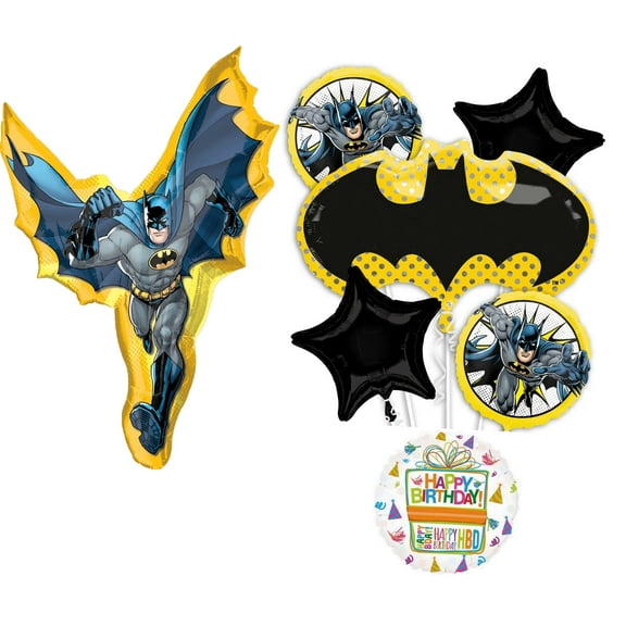 Anagram Batman Birthday Party Supplies 7pc Balloon Bouquet Decorations