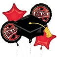 thumbnail image 1 of Anagram Be True To Your School Colors Graduation Bouquet 5pc Foil Balloons, Red Black, 1 of 1