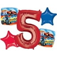 thumbnail image 1 of Anagram Blaze 5th Birthday Party Supplies 5pc Monster Machines Balloon Bouquet Decorations, 1 of 5
