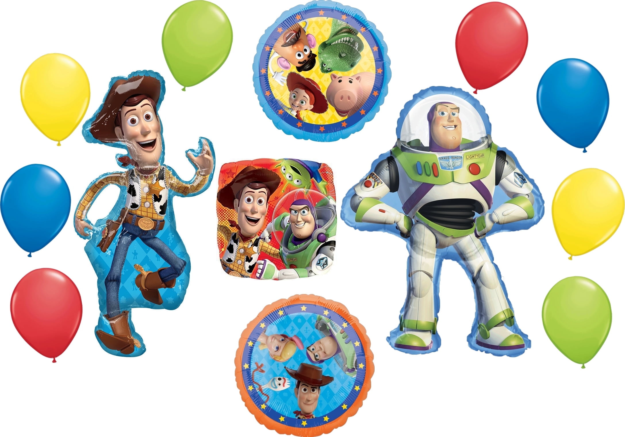 Toy Story Buzz and Woody Birthday Party Supplies 13 Piece Balloon Bouquet Decorations
