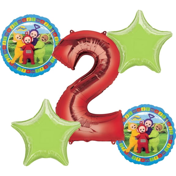 Anagram Child Teletubbies Birthday Balloon Bouquet, Foil Multicolor, 5 piece