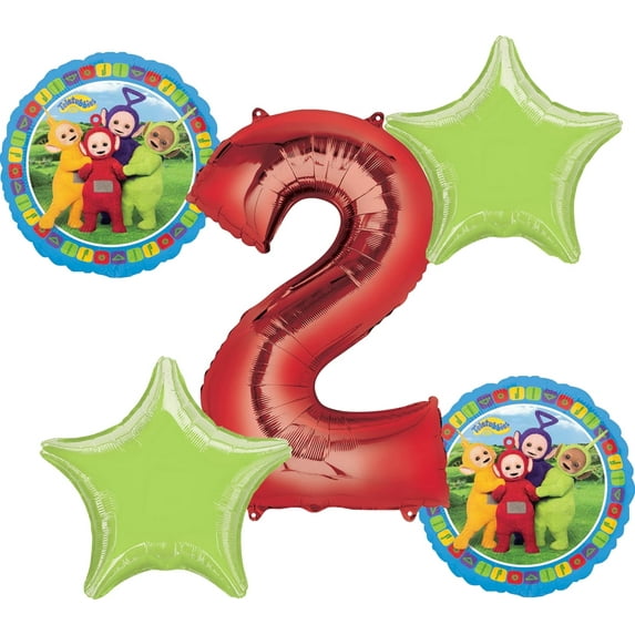 Anagram Child Teletubbies Birthday Balloon Bouquet, Foil Multicolor, 5 piece