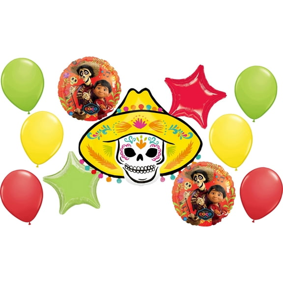 Anagram Coco Birthday Party Supplies 11pc Foil Balloon Bouquet Decorations