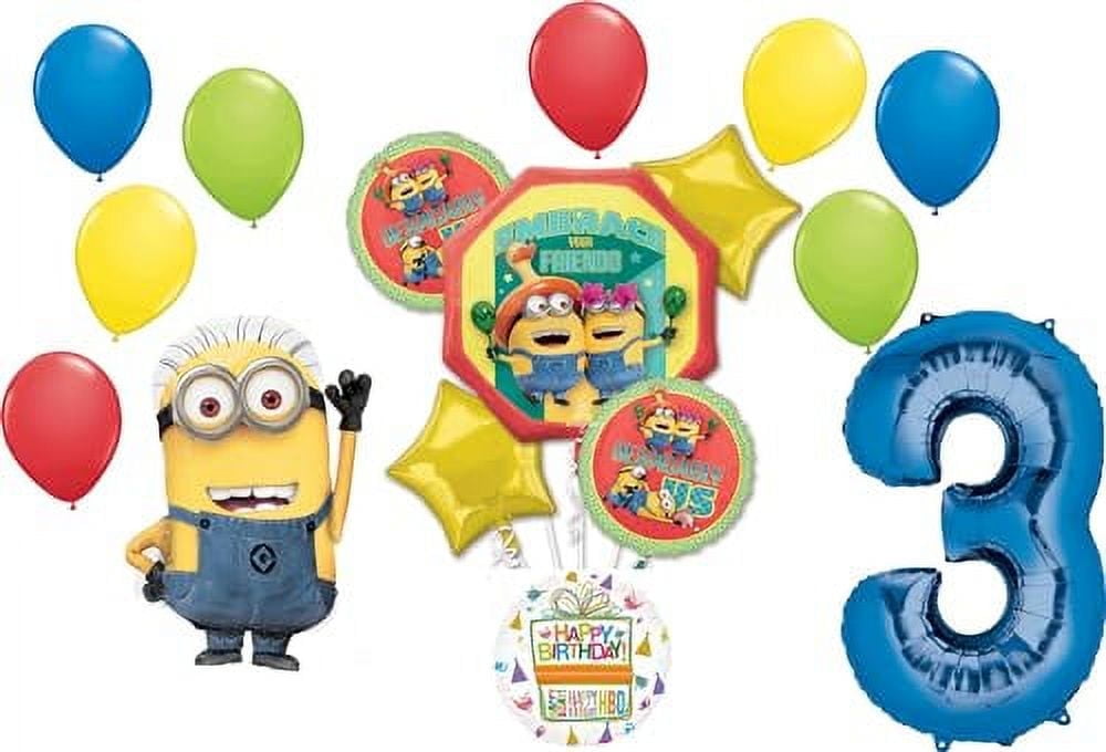 Anagram Despicable Me Minions 3rd Birthday Party Balloon Bouquet Decorations