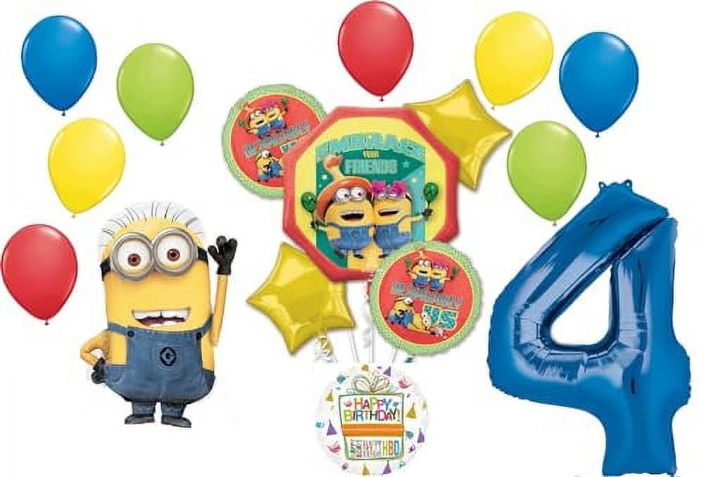 Anagram Despicable Me Minions 4th Birthday Party Balloon Bouquet Decorations