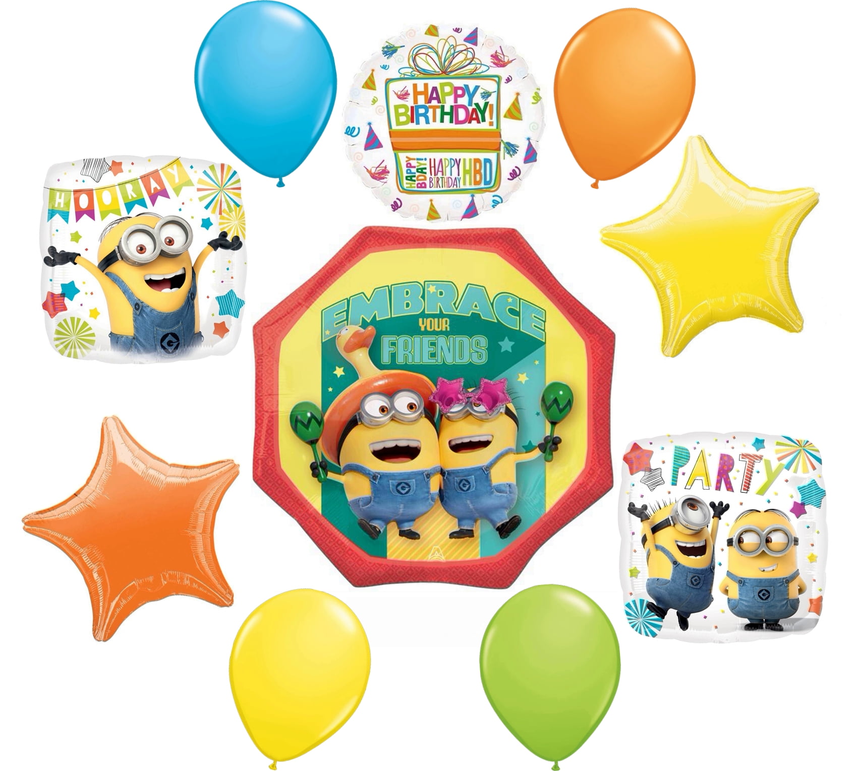 Anagram Despicable Me Minions Birthday Party Balloon Bouquet Decorations 10pc