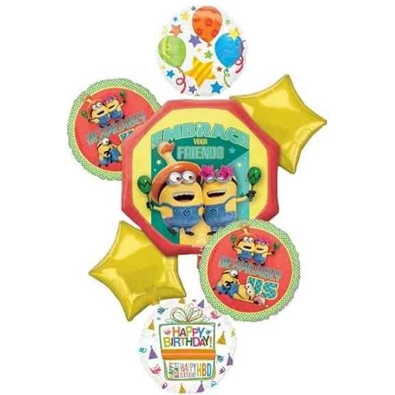Anagram Despicable Me Minions Birthday Party Balloon Decorations 7pc Bouquet