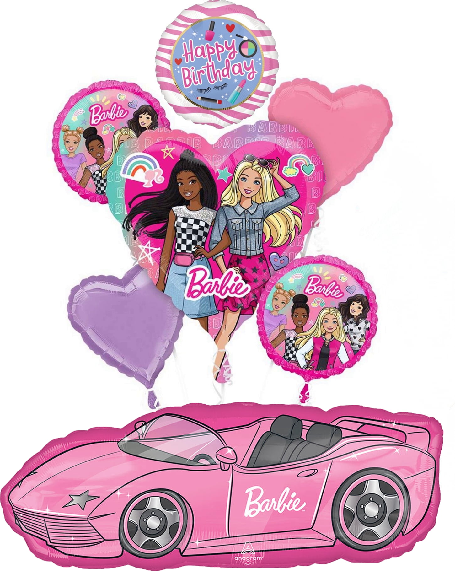 Anagram Dream Together Malibu Barbie Roadster Birthday Party Supplies Balloon Bouquet Decorations