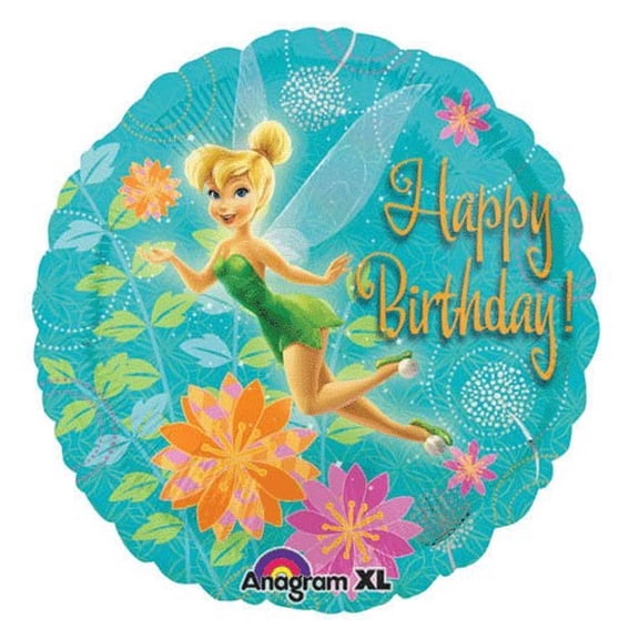 Anagram Foil Green Balloon 18" Disney Fairies TinkerBell Happy Birthday