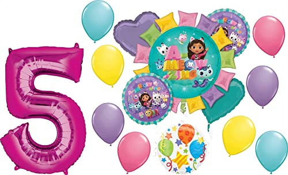 Anagram Gabby's Dollhouse 5th Birthday Party Supplies and Cats Balloon Bouquet Decorations