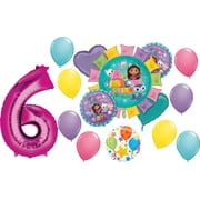 Anagram Gabby's Dollhouse 6th Birthday Party Supplies and Cats Balloon Bouquet Decorations
