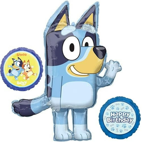 Anagram Giant 46" Bluey Airwalkers Birthday Party Supplies Foil Balloon Bouquet Decorations