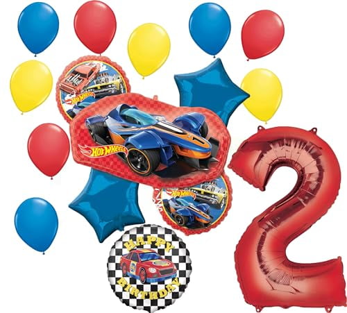 Anagram Hot Wheels Ultimate 2nd Birthday Party Balloon Bouquet Decorations