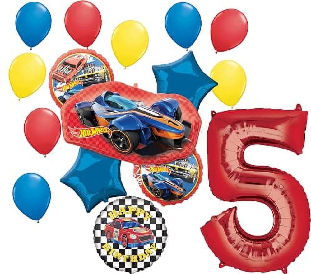 Anagram Hot Wheels Ultimate 5th Birthday Party Balloon Bouquet Decorations