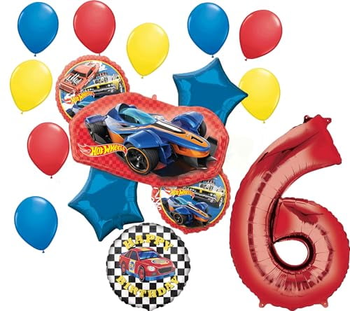Anagram Hot Wheels Ultimate 6th Birthday Party Balloon Bouquet Decorations