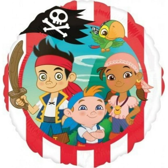 Anagram International 18" HX Jake Neverland Pirates Party Balloons, Multicolor
