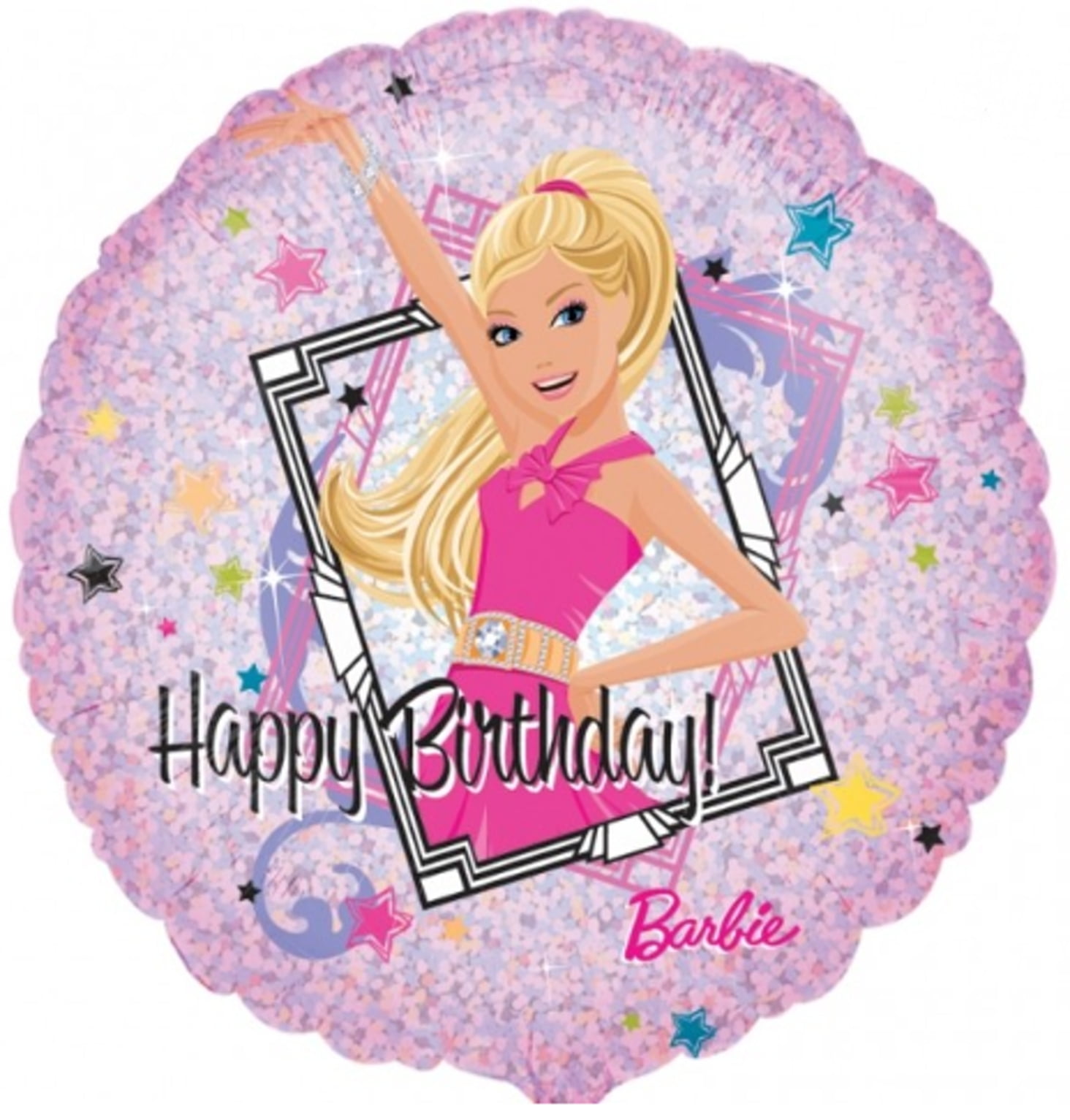 Anagram International Barbie Sparkle Birthday Foil Balloon Pack, 18", Multicolor