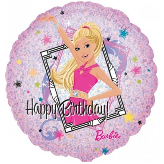 Anagram International Barbie Sparkle Birthday Foil Balloon Pack, 18", Multicolor