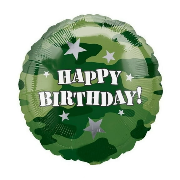 Anagram International Hx Camouflage Birthday Foil Balloon, Multicolor
