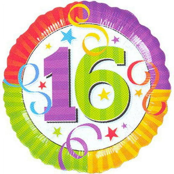 Anagram International Hx Perfection "16" Foil Balloon, Multicolor