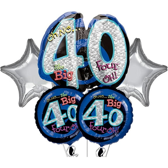 Anagram International Oh No Its My 40th Birthday Balloon Package Bouquet, Multicolor