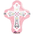 thumbnail image 1 of Anagram International Pink Cross Shape Foil Balloon, 28", Multicolor, 1 of 1