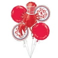 thumbnail image 1 of Anagram International Seafood and Summer Balloon Bouquet, 5 Pieces, with a Giant Red Lobster and Round Foil Balloons, 1 of 2