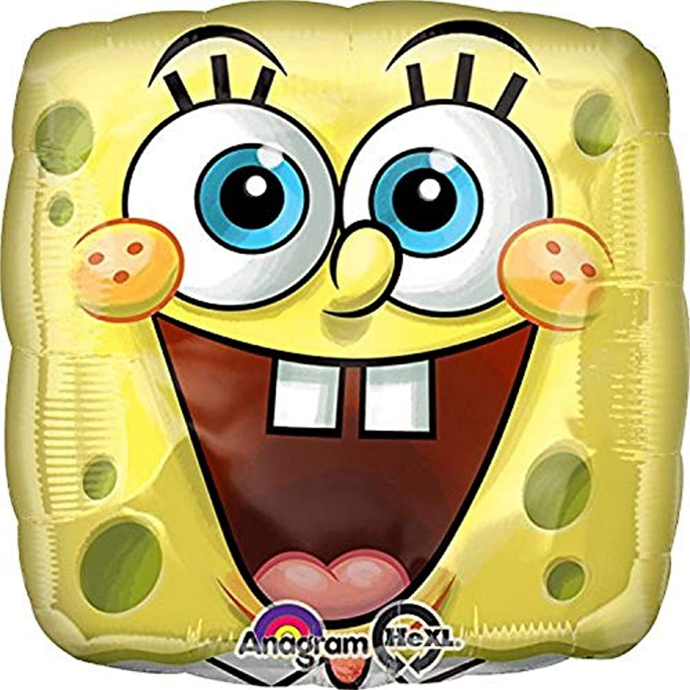 Anagram International Spongebob Square Face Foil Balloon Pack, Multicolor