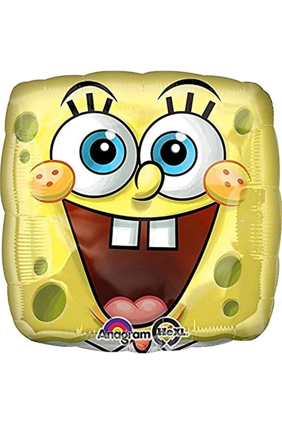 International Spongebob Square Face Foil Balloon Pack, Multicolor