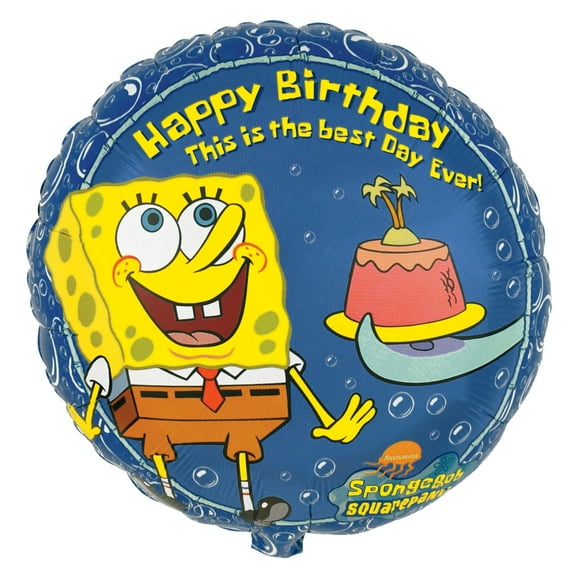 Anagram International Spongebob Squarepants Birthday Packaged 18" Blue Balloon
