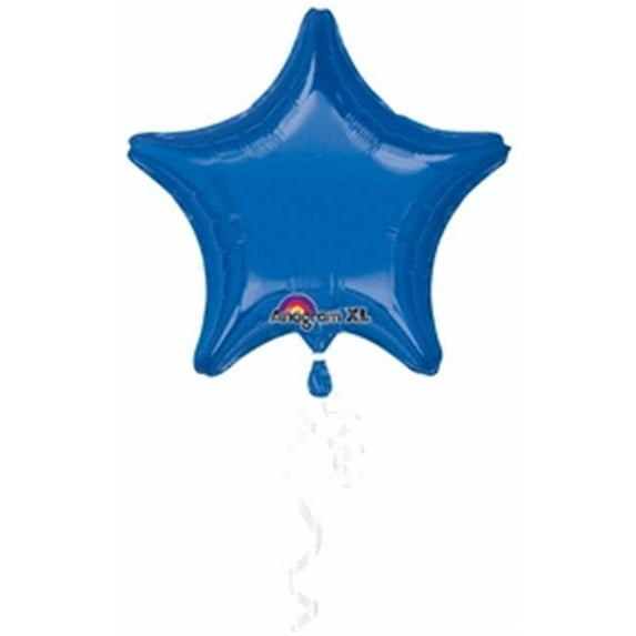 Anagram International Star Foil-Flat-Balloon, 18", Blue
