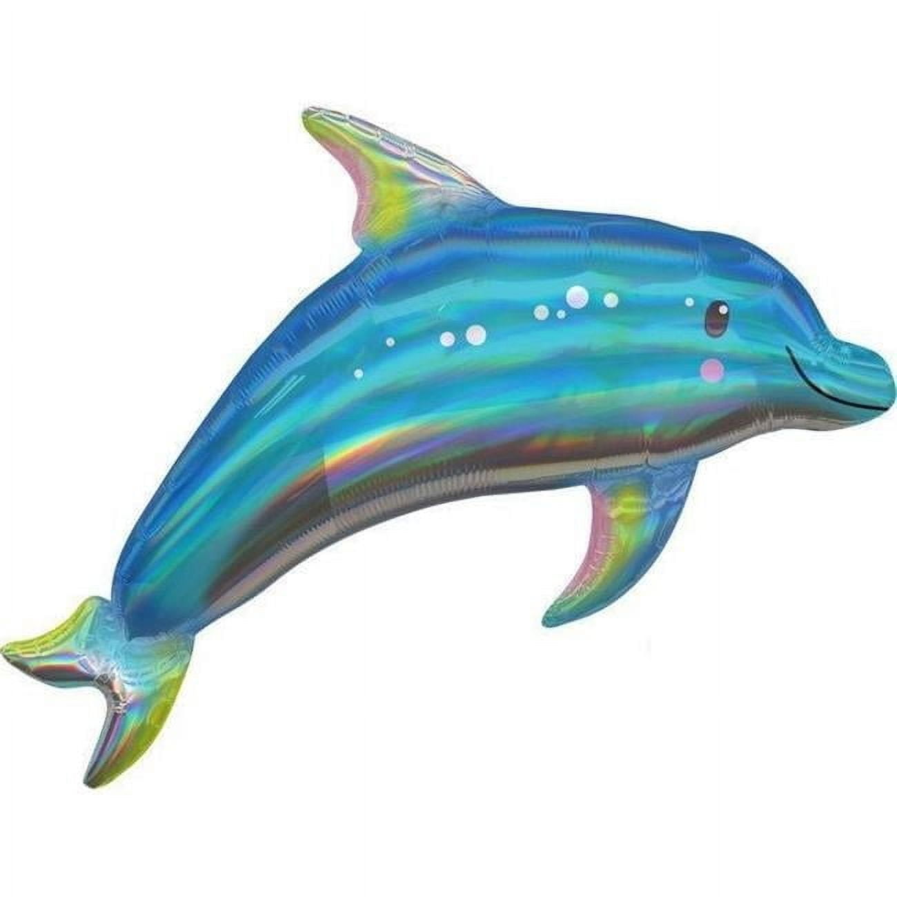 MAYFLOWER DISTRIBUTING Mayflower 307167 29 in. Iridescent Blue Dolphin Shaped Foil Balloon