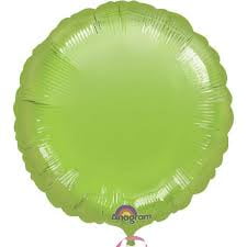 Anagram Metallic Jr Shape Mylar Solid Lime Green 18" Round Foil Balloon