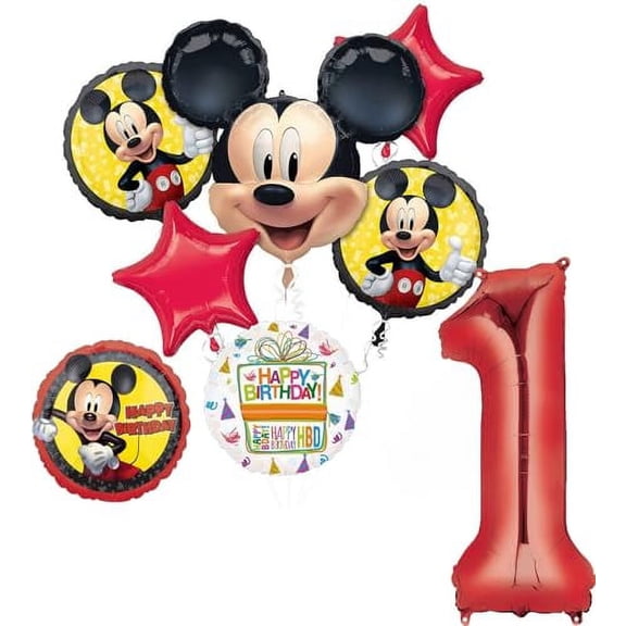 Anagram Mickey Mouse Forever 1st Birthday Party Supplies Balloon Bouquet Decorations
