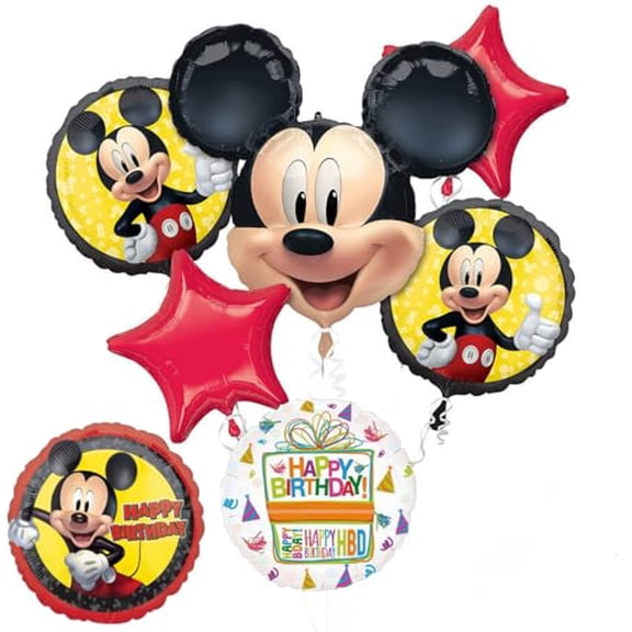 Anagram Mickey Mouse Forever Birthday Party Supplies Balloon Bouquet Decorations