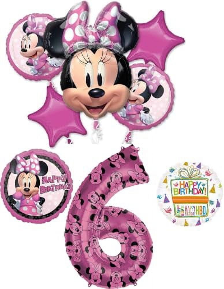 Anagram Minnie Forever 6th Birthday Party Supplies Balloon Bouquet Decorations
