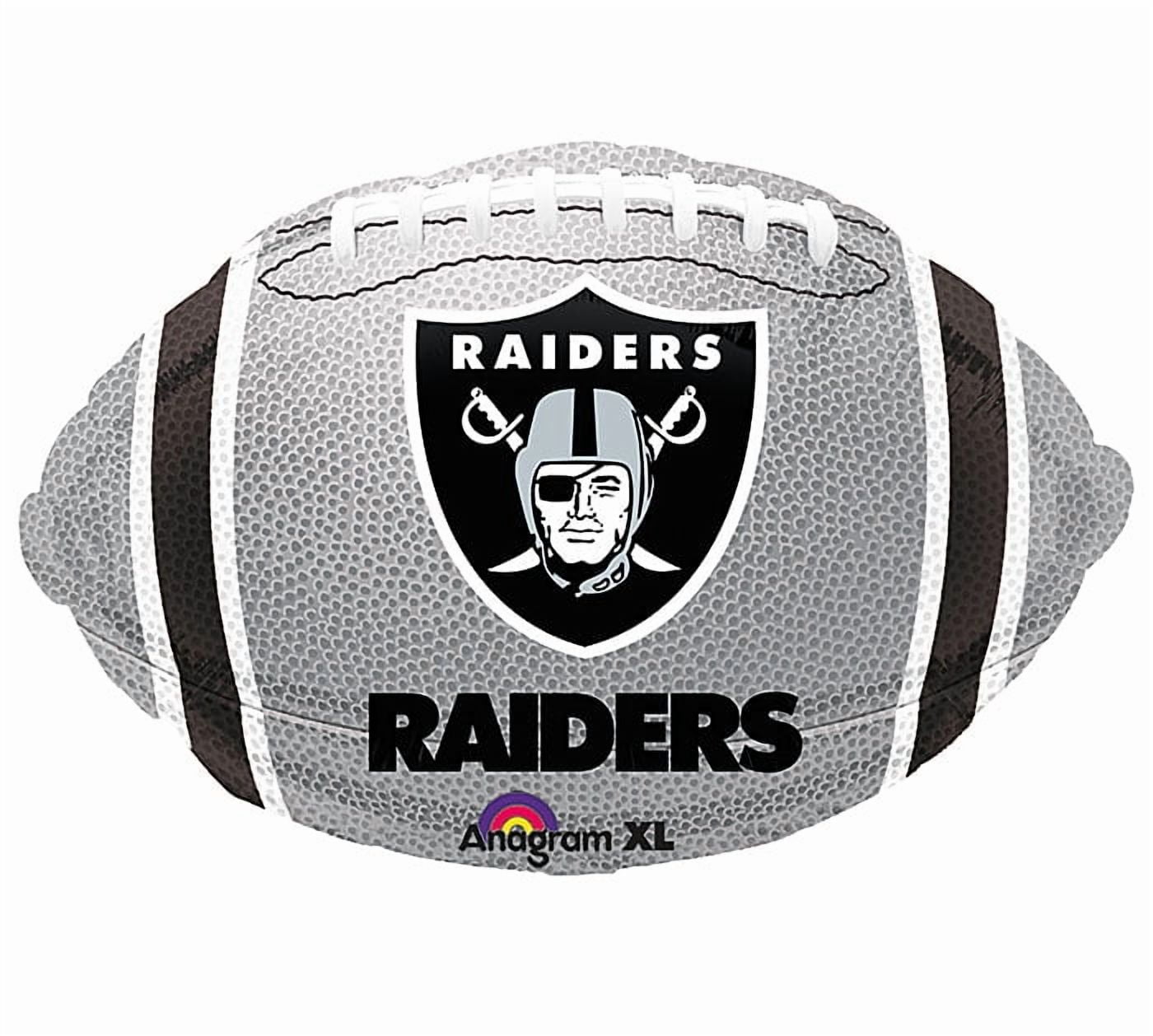Anagram Oakland Raiders Shape 21" Football Football Foil Balloon, Silver Black White