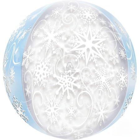 Anagram Orbz 15" Snowflake See-Thru Round Foil Balloon