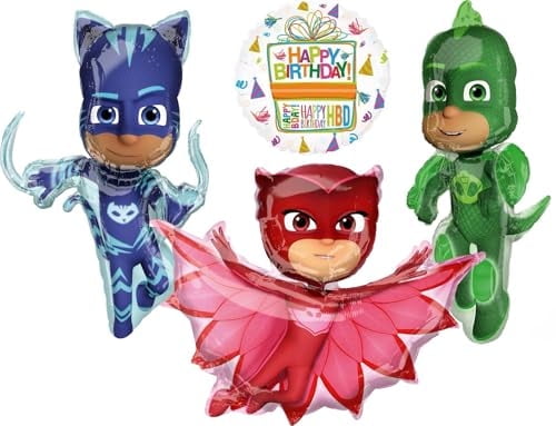 Anagram PJ Masks Catboy Gekko and Owlette Birthday Party Supplies Balloon Bouquet Decorations