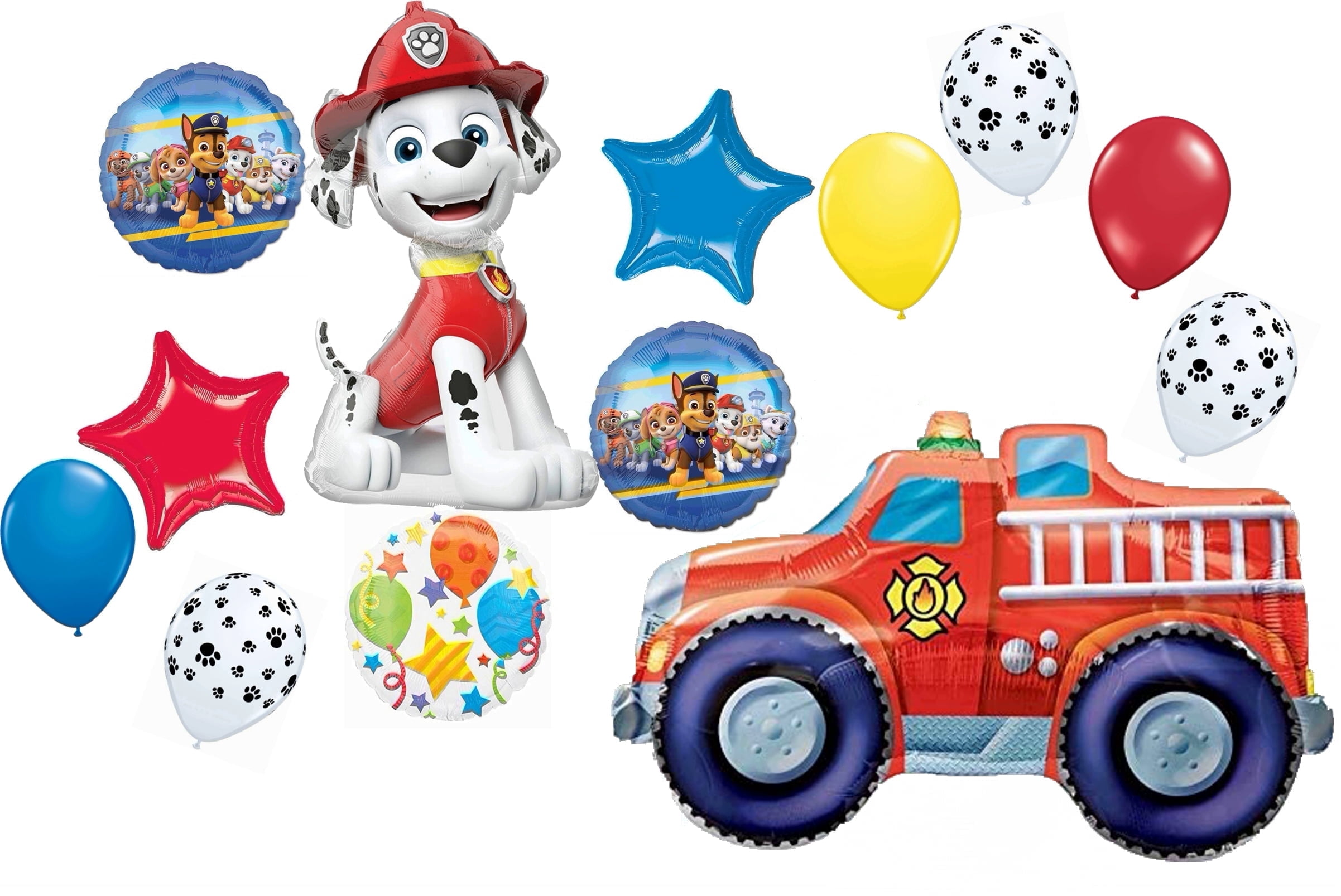 Anagram Paw Pups Marshall and Fire Truck Ladder Engine on Patrol Birthday Party Supplies Balloon Bouquet Decorations