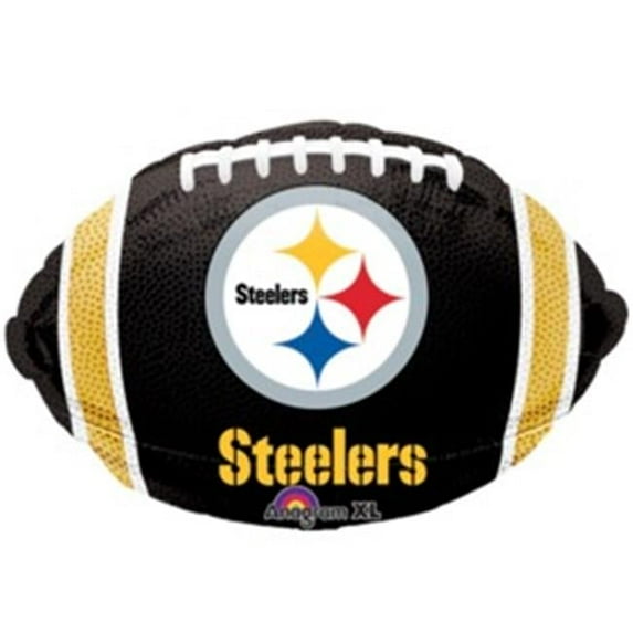 Anagram Pittsburgh Steelers Shape 21" Football Football Foil Balloon, Black White Yellow
