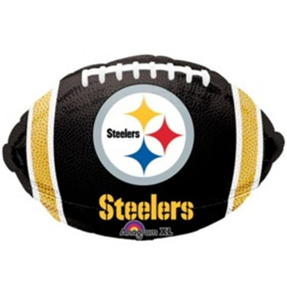 Anagram Pittsburgh Steelers Shape 21" Football Football Foil Balloon, Black White Yellow